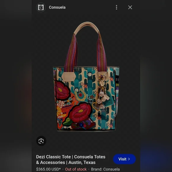 Consuela Dezi Tote & Matching Rosita Zip-around Wallet EXCELLENT USED CONDITION - Picture 9 of 10